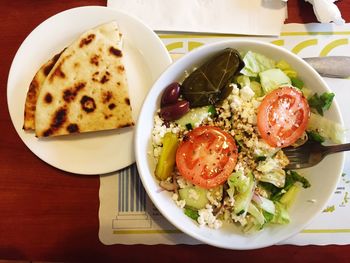 Close-up of food served in plate