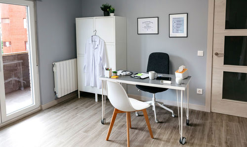 Interior of empty doctor's office with terrace