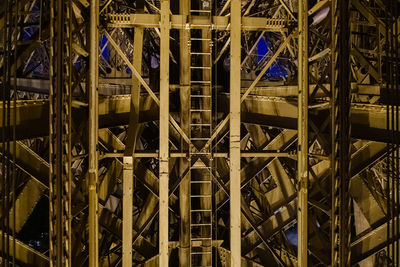 Full frame shot of metallic structure at night