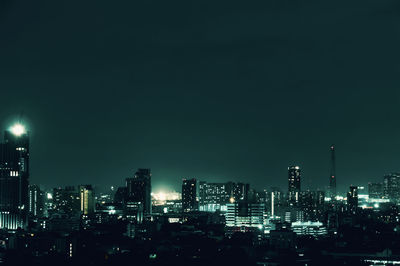 City lit up at night