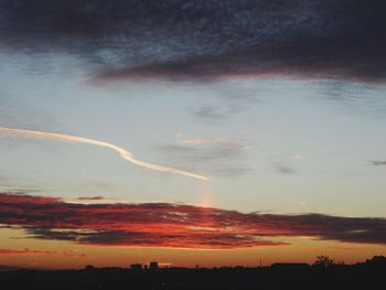 Scenic view of landscape against sky at sunset