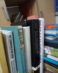 Close-up of books on table