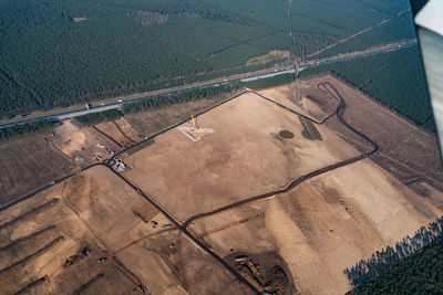 High angle view of agricultural field