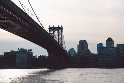 Manhattan bridge over east river against sky