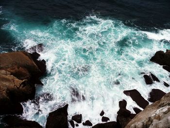 High angle view of sea against sky