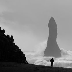 View of rock formation on beach