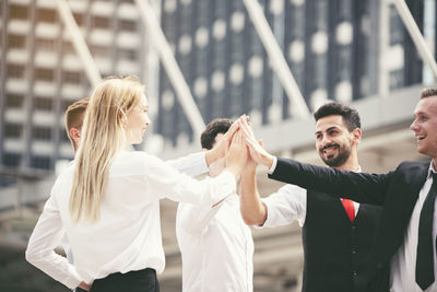 Group of people against blurred background