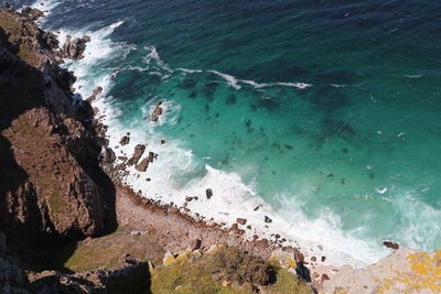 High angle view of beach