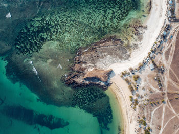 Aerial view of tanjung aan beach,lombok,indonesia