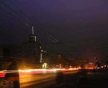 Cars moving on street at night