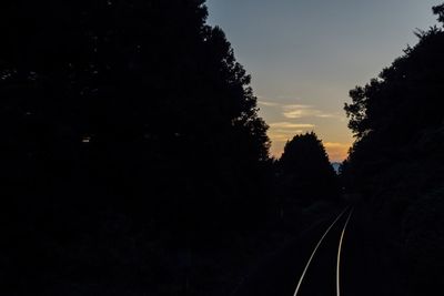 Railroad track at night