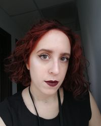 Portrait of beautiful woman at home