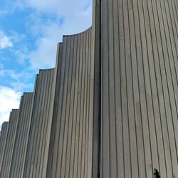 Low angle view of modern building against sky