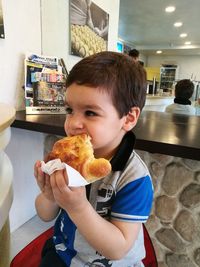 Boy eating food