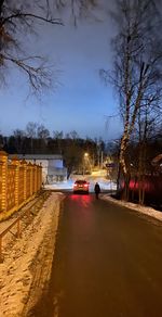 Cars on road in winter