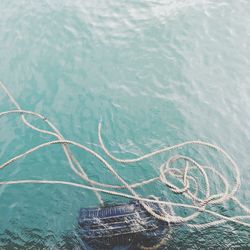 High angle view of swimming in sea