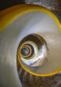 High angle view of spiral staircase