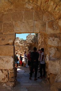 Group of people at historical building