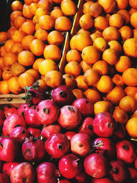 Full frame shot of oranges at market stall