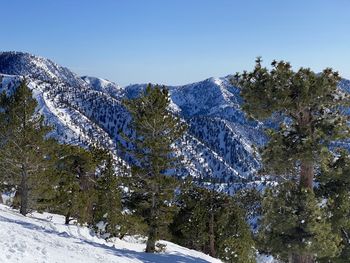 Scenic view of snow covered mountain against sky