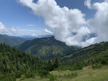 Scenic view of mountains against sky