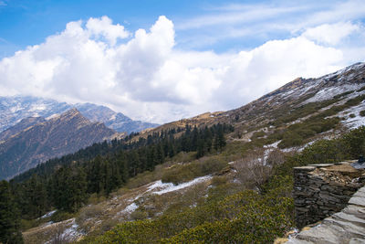 Scenic view of mountains against sky