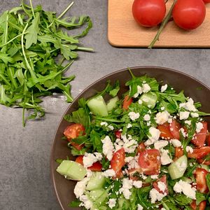 High angle view of chopped fruits in bowl