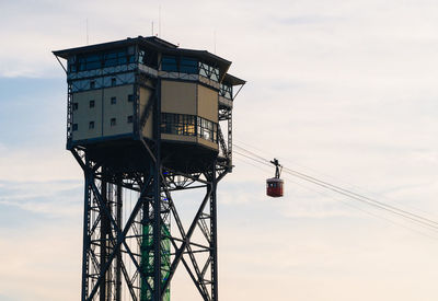 Low angle view of water tower against sky