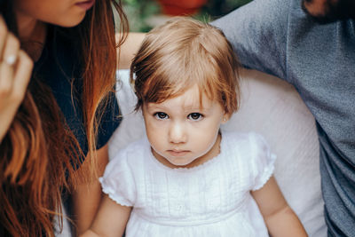 Portrait of mother with daughter