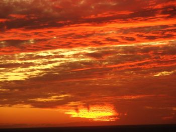 Scenic view of cloudy sky at sunset