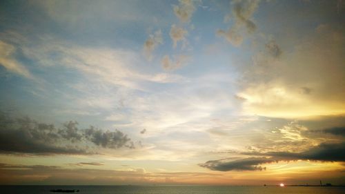 Scenic view of sea at sunset