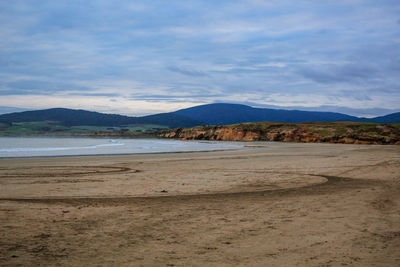 Scenic view of beach against sky