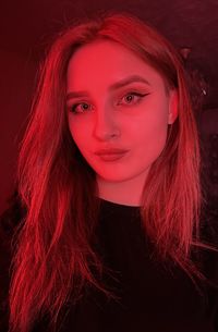Close-up portrait of a beautiful young woman
