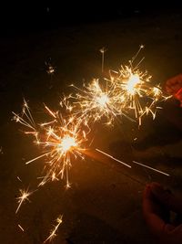 Firework display at night