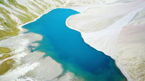 High angle view of sea