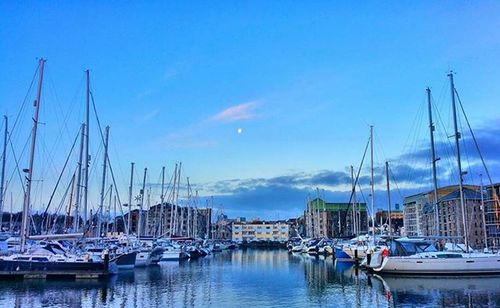 Boats in harbor