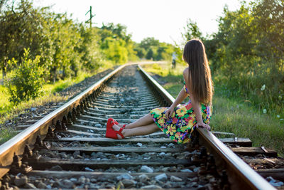 Man on railroad track