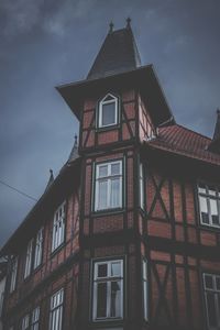 Low angle view of old building against sky