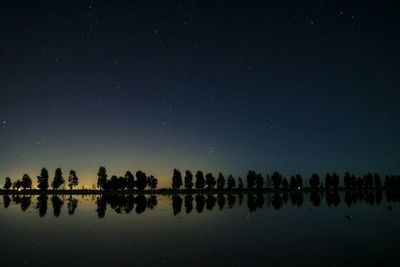 Reflection of clouds in water at night