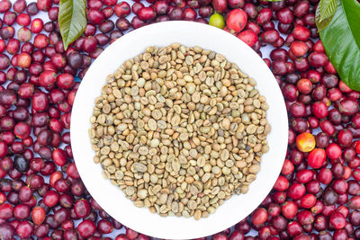 High angle view of fruits in container