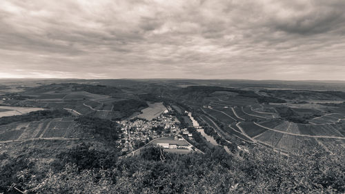 High angle view of landscape against sky