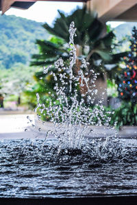 Close-up of water splashing from fountain