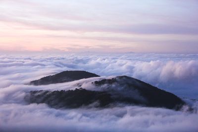 Scenic view of cloudscape against sky during sunset