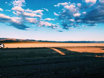 Scenic view of field against sky