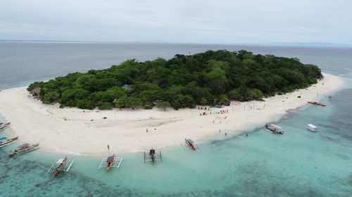 High angle view of beach against sky