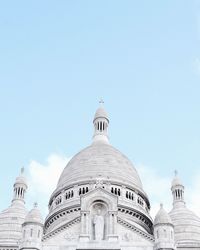 Low angle view of montmartre cathedral in paris against sky