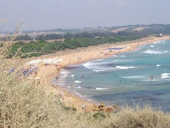 High angle view of beach