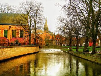 View of canal along buildings