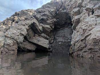 Rock formation against sky