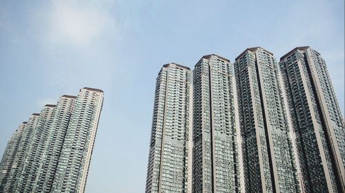 Low angle view of modern building against sky